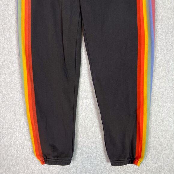 Marine Layer Washed Black Stripe Anytime Fleece Sweatpants Size Small - Picture 4 of 13